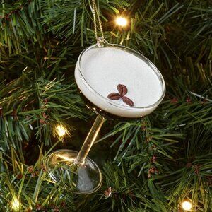 ESPRESSO Martini Coffee Cocktail Glass Christmas Ornament * NEW * Wondershop